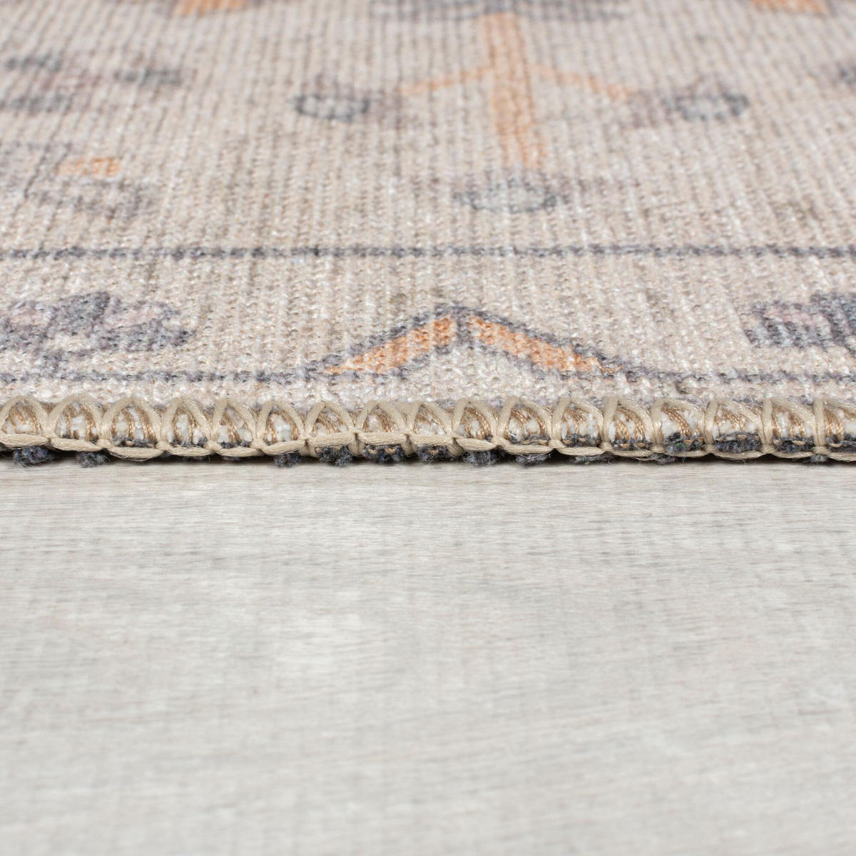 TEPPICH waschbar Medallion Muster, Orientalisch, Wohnzimmer schmutzabweisend Beige Rechteckig 152x230 - Beige, Textil (152/230cm) - KADIMA DESIGN