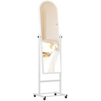 STANDSPIEGEL Verona Holz Weiß Mobiler Ganzkörperspiegel - Weiß, Holz (39/151/39cm) - DELUKE