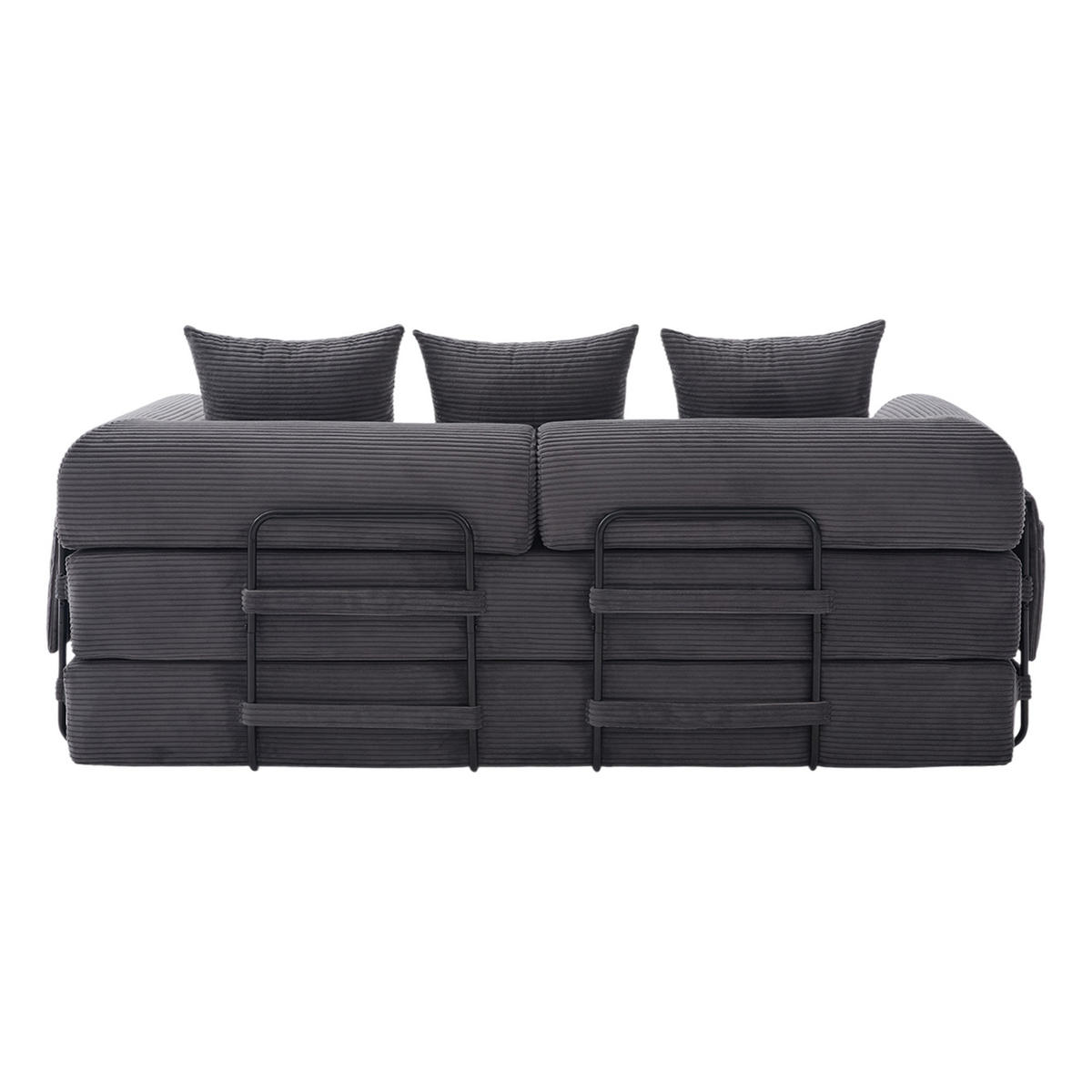 SOFA 3-Sitzer 200/94/67 cm Dunkelgrau - Dunkelgrau, Textil (94/67/200cm)