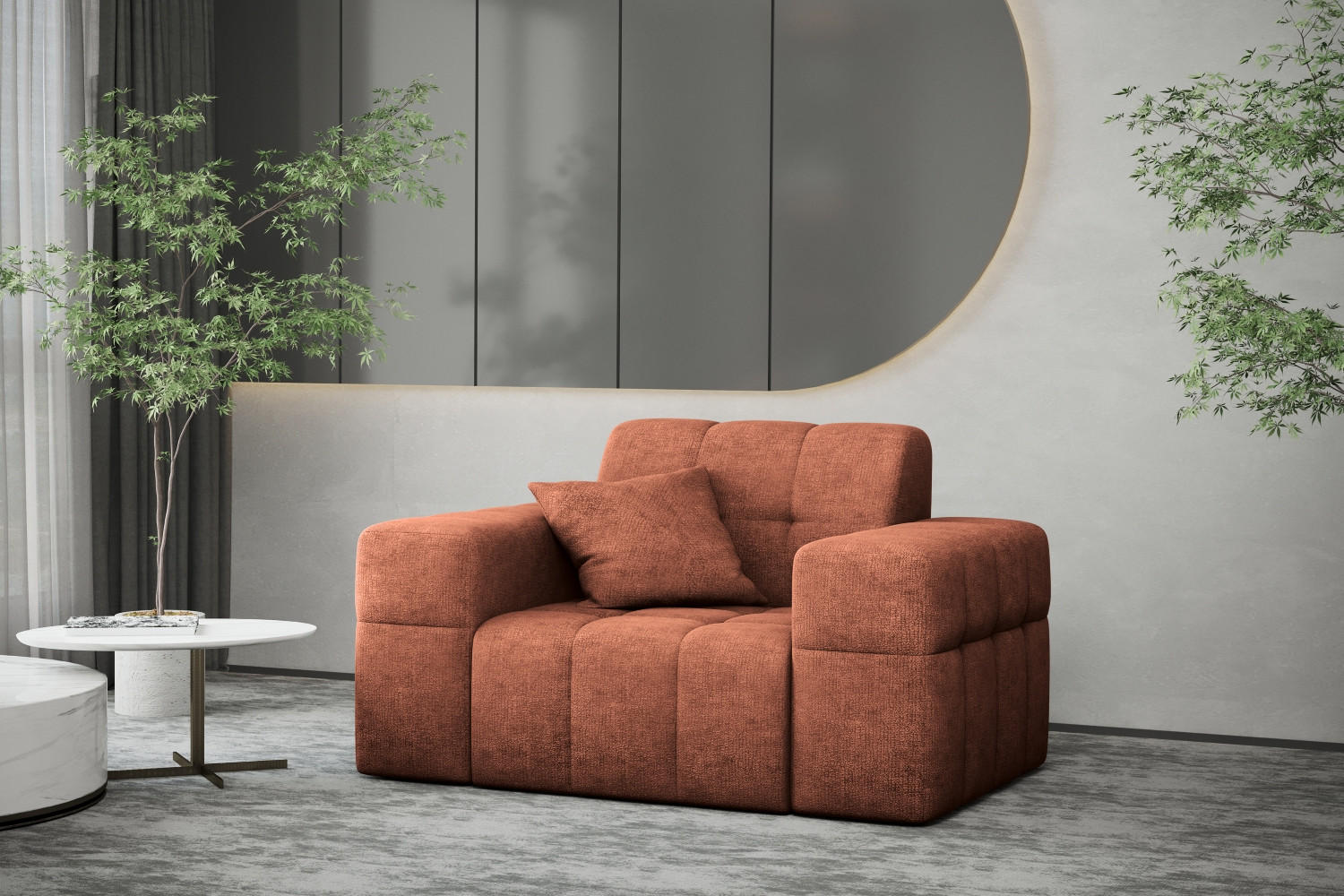 SESSEL NIMES Stoff Perfect Harmony Kupfer - Kupferfarben, Holz/Textil (120/82/92cm) - Kaiser Möbel