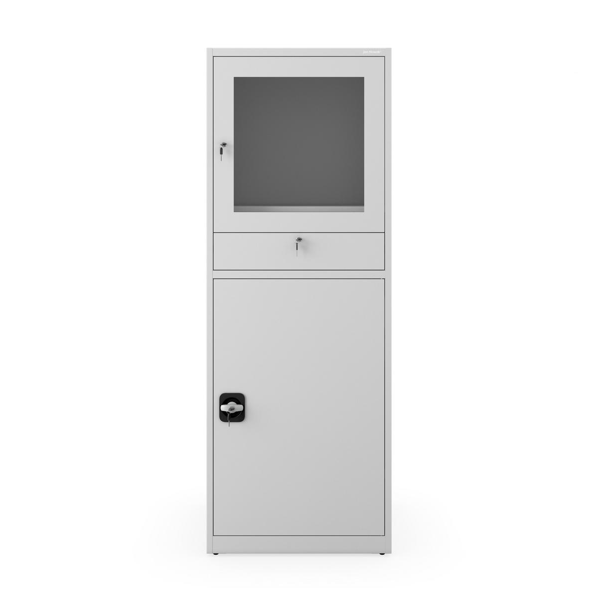 COMPUTERSCHRANK STEVE - Grau, Metall (64/175/63cm) - Jan Nowak