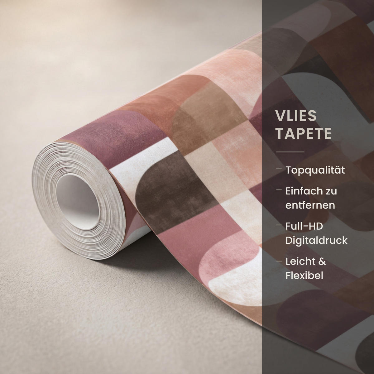 TAPETE - Geometrie - Modern - Retro - 120x200 cm - Multicolor, Papier (120/200cm) - OnlyWow