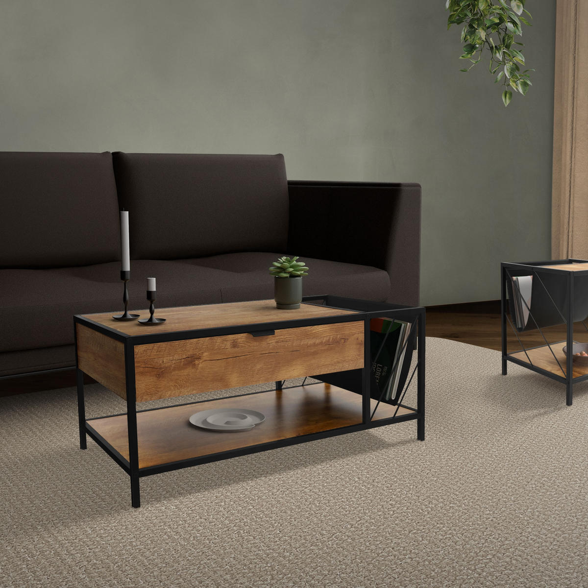 COUCHTISCH - Braun, Metall (54/100/45cm) - ML-DESIGN