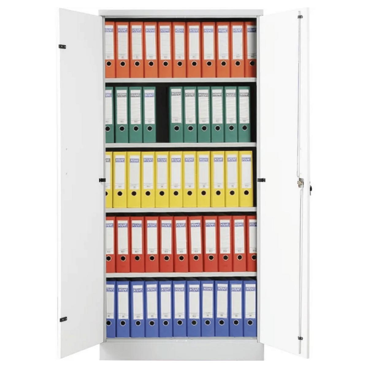 AKTENSCHRANK Beetle 4 Fachböden 195x92x42 cm Silber & Weiß - Weiß, Metall (92/195/42cm)