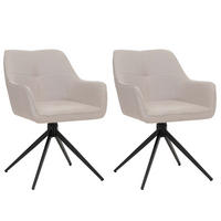 JÍDELNÍ ŽIDLE Černá, krémově bílá, sada 2 ks - bílá/černá, textil (53/80/59cm) - MCW