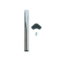 TISCHBEIN, Durchmesser 60mm, H 870mm, Stahl, Nickel satiniert - Silberfarben, Metall (6/89/6cm) - EMUCA