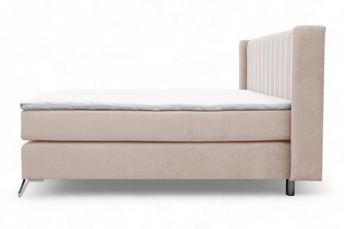 BOXSPRINGBETT Agnus - Creme, Holzwerkstoff/Textil (120/200cm) - Fun Möbel
