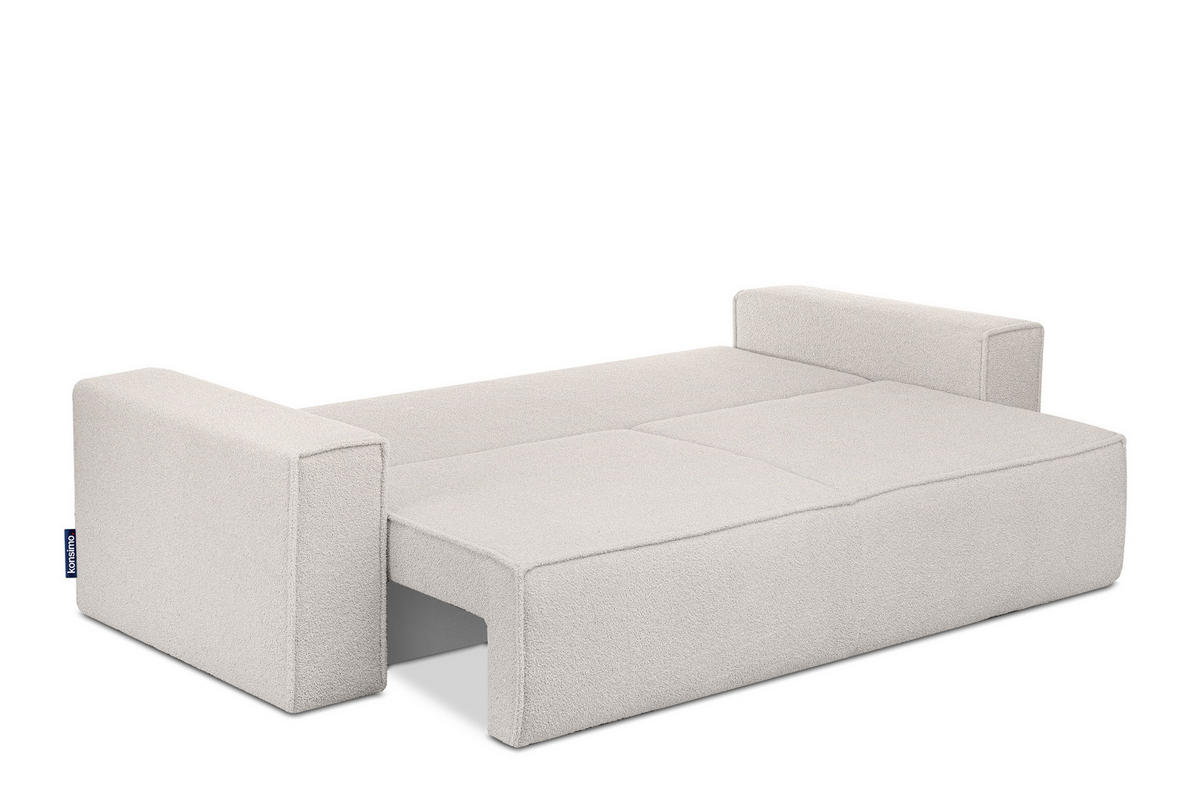 3-SITZER-SOFA NAPI II mit Schlaffunktion, weiß - Weiß, Textil (244/89/101cm) - KONSIMO®