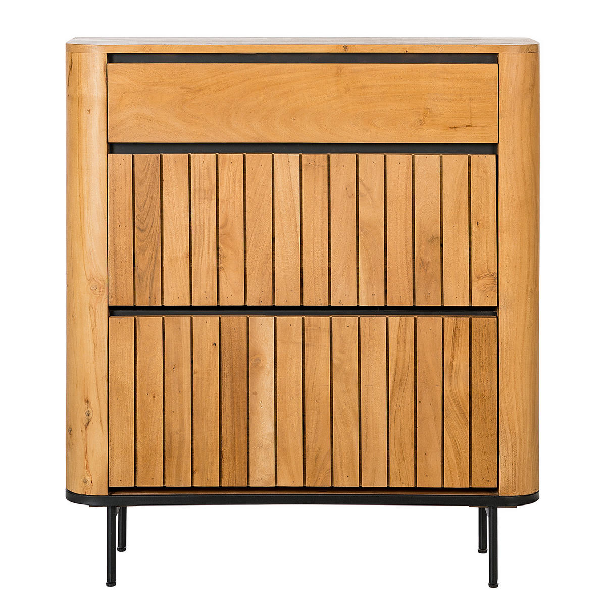 SCHUHKIPPER - Akazie massiv / Metall - Akaziefarben, Holz (99/118/30cm) - home24