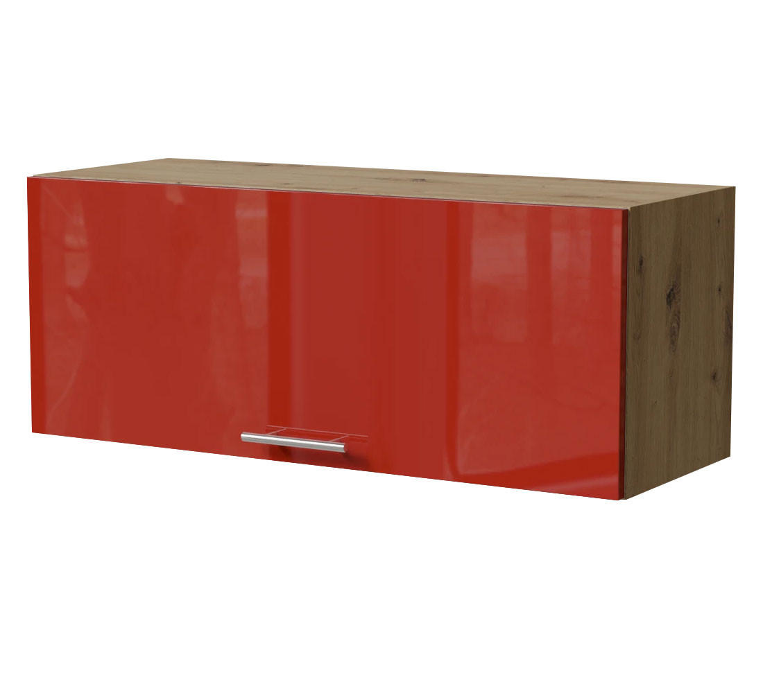 Feldmann-Wohnen Klapphängeschrank Rot, Eiche Artisan 90x36x32.5 cm