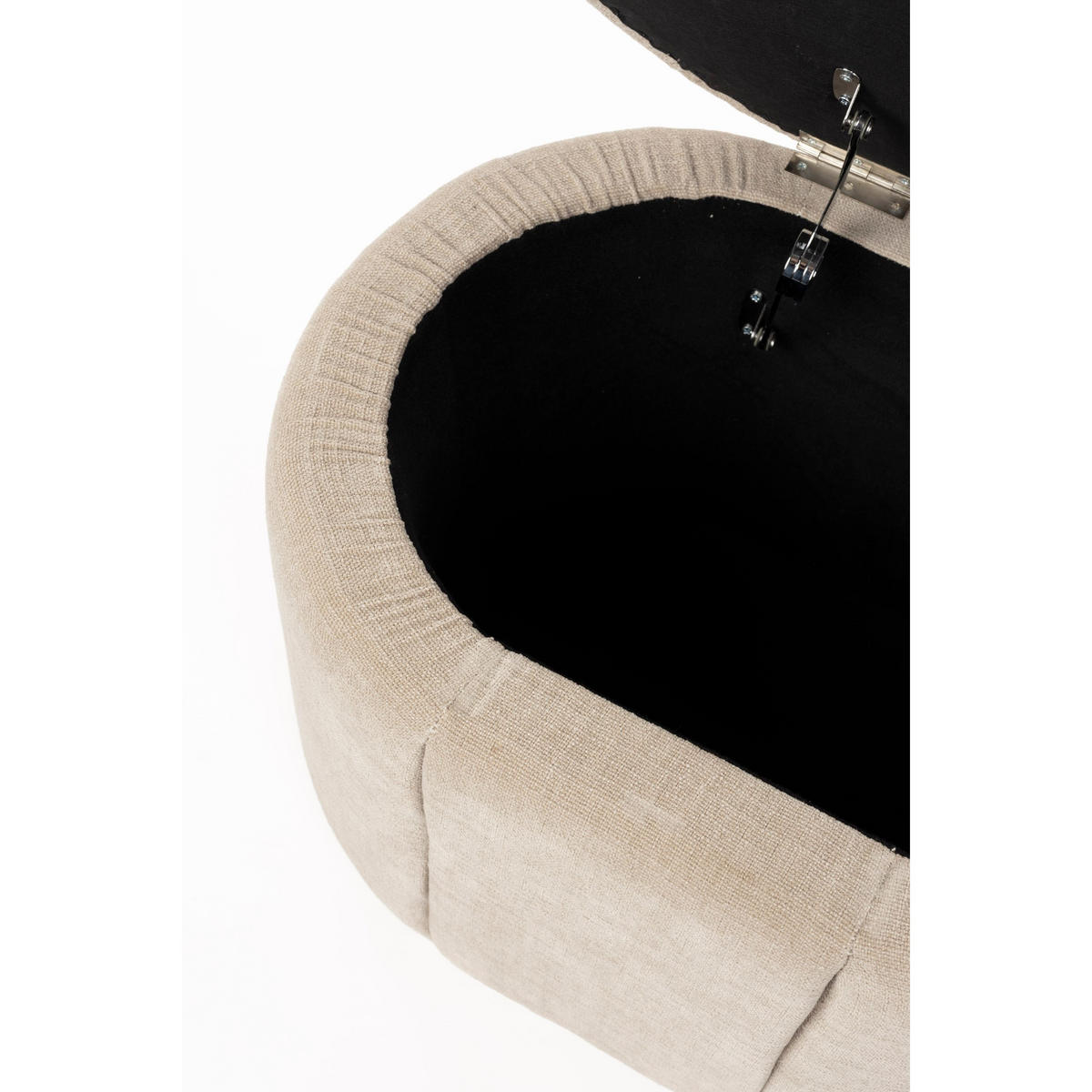 BANK Puffy mit Stauraum Beige L - Beige, Kunststoff (120/44/44cm) - Zuiver