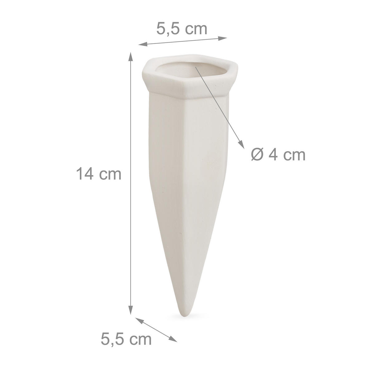 4XGIESSKEGEL - Weiß, Keramik (5.5/14/5.5cm) - Relaxdays