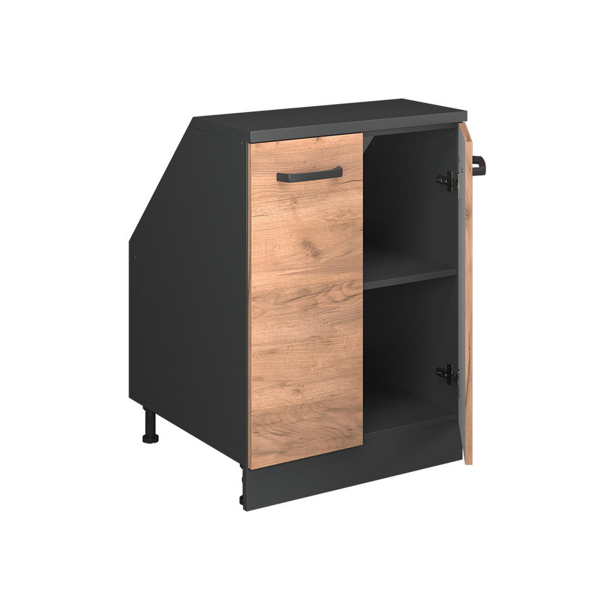 ORMARIĆ ZA KOSI KROV S VRATA Rion Hrast zlatnog tona 60 x 81.6 cm s 2 vrata, korpus ormara dubine 60 cm - hrast medunac/antracit, drvni materijal (60/83.8/60cm) - Vicco