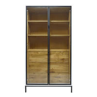 VITRINE aus Holz mit Regalen und Schubladen CARLA II - Eichefarben, Holz (100/190/45cm) - Rawood Furniture