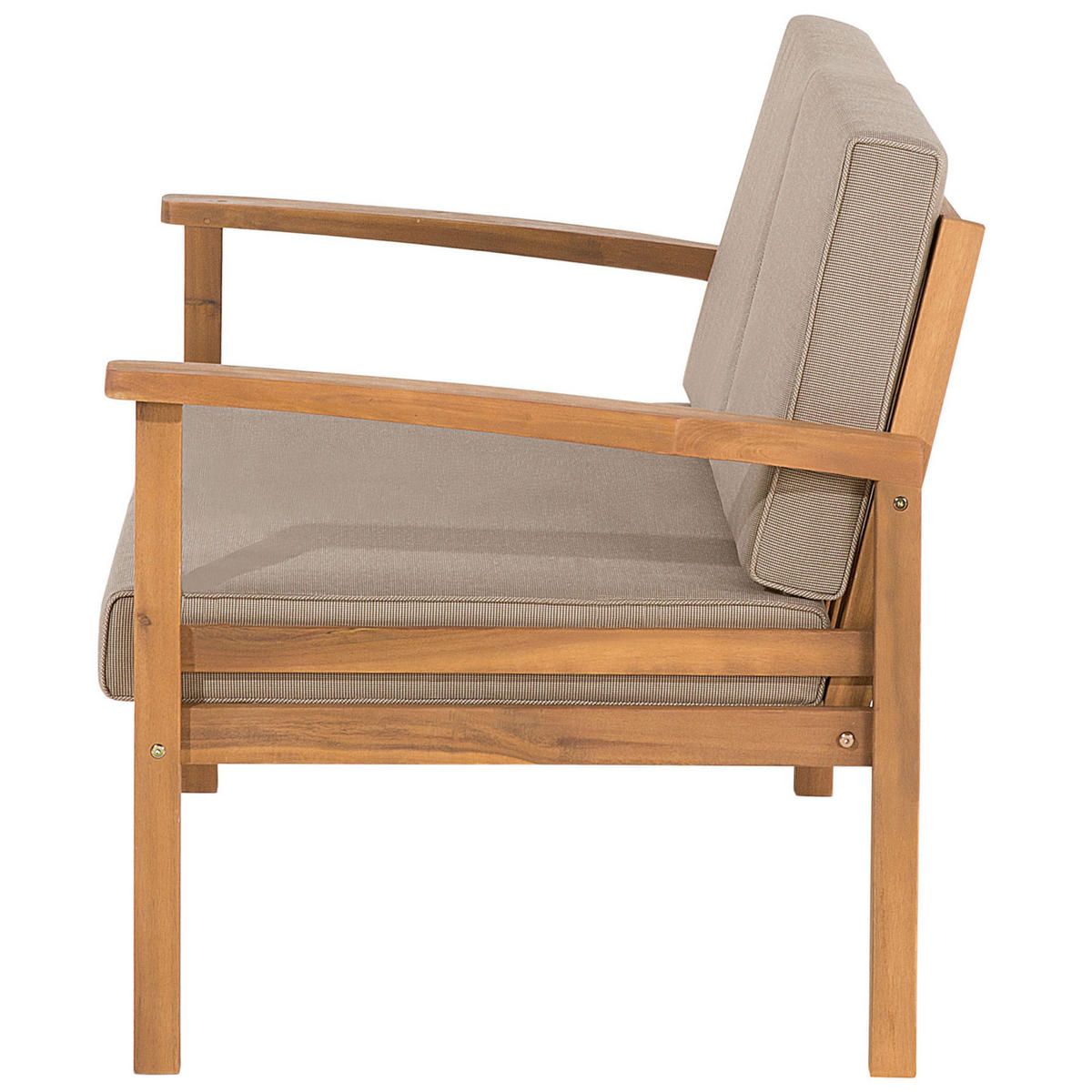 4-SITZER LOUNGE SET zertifiziertes Holz hellbraun Manila - Taupe/Hellbraun, Holz - Beliani