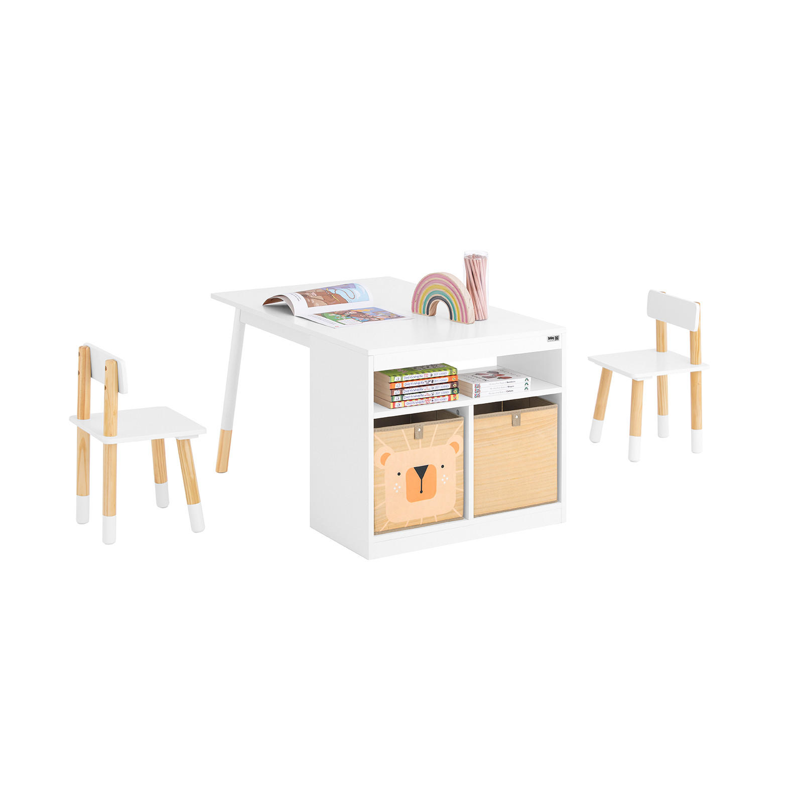 KINDERSITZGRUPPE Weiß - Weiß/Naturfarben, Holz/Holzwerkstoff (90/53/60cm) - SoBuy