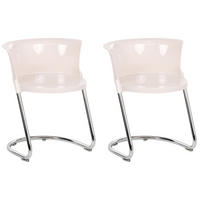 ESSZIMMERSTUHL 2er Set Cremeweiß Oshkosh - Silberfarben/Creme, Kunststoff (47/63/50cm) - Beliani