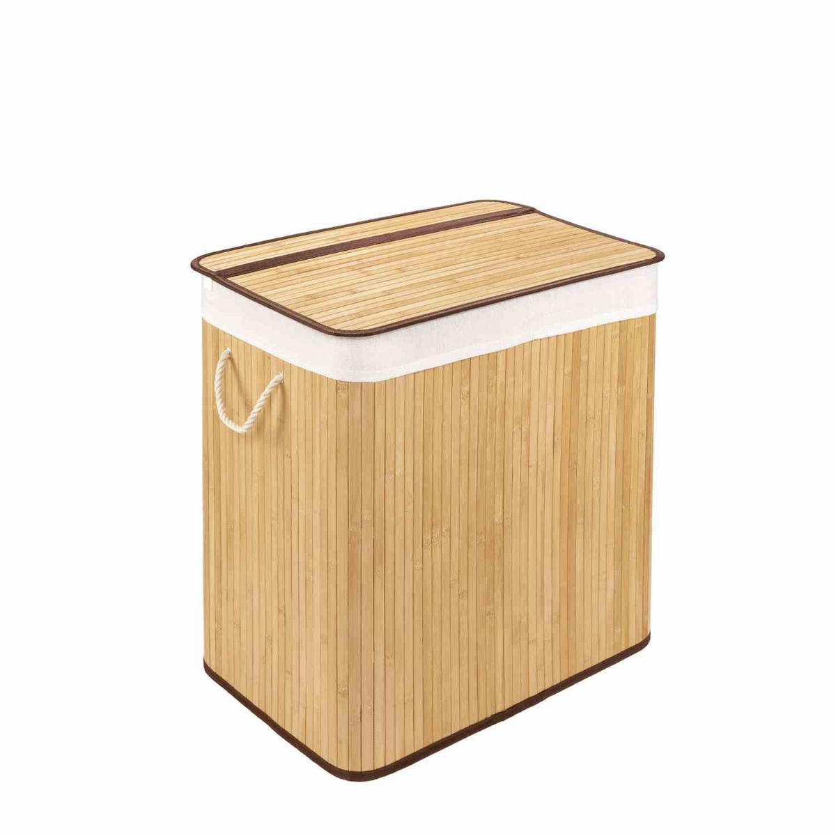 WÄSCHEKORB MIT DECKEL BAMBOO - Naturfarben, Naturmaterialien (60/60/40cm) - WohnDirect