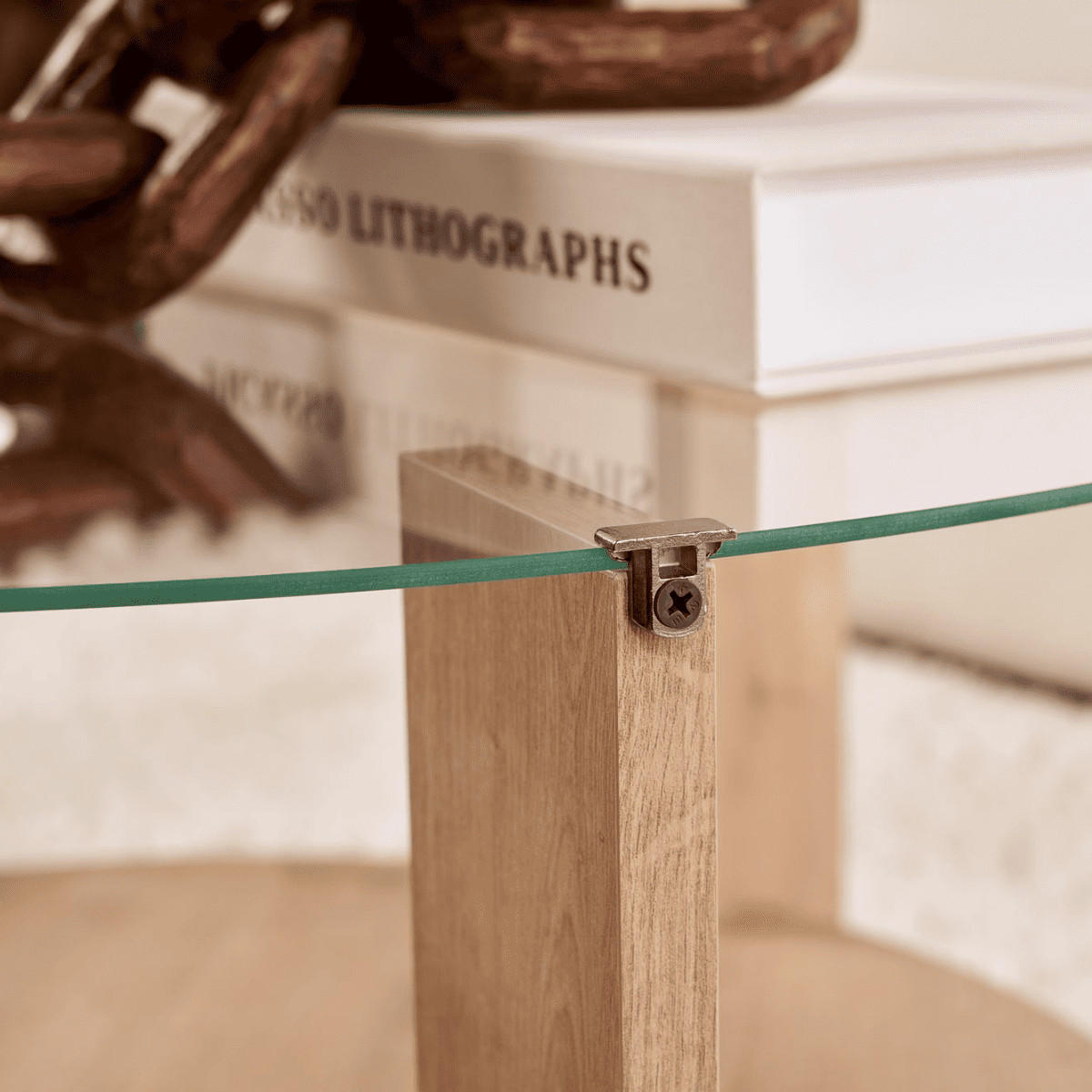 COUCHTISCH mit 2 Platten, davon eine aus gehärtetem Glas 75/75/40 cm - Eichefarben, Holzwerkstoff (75/75/40cm) - Calicosy