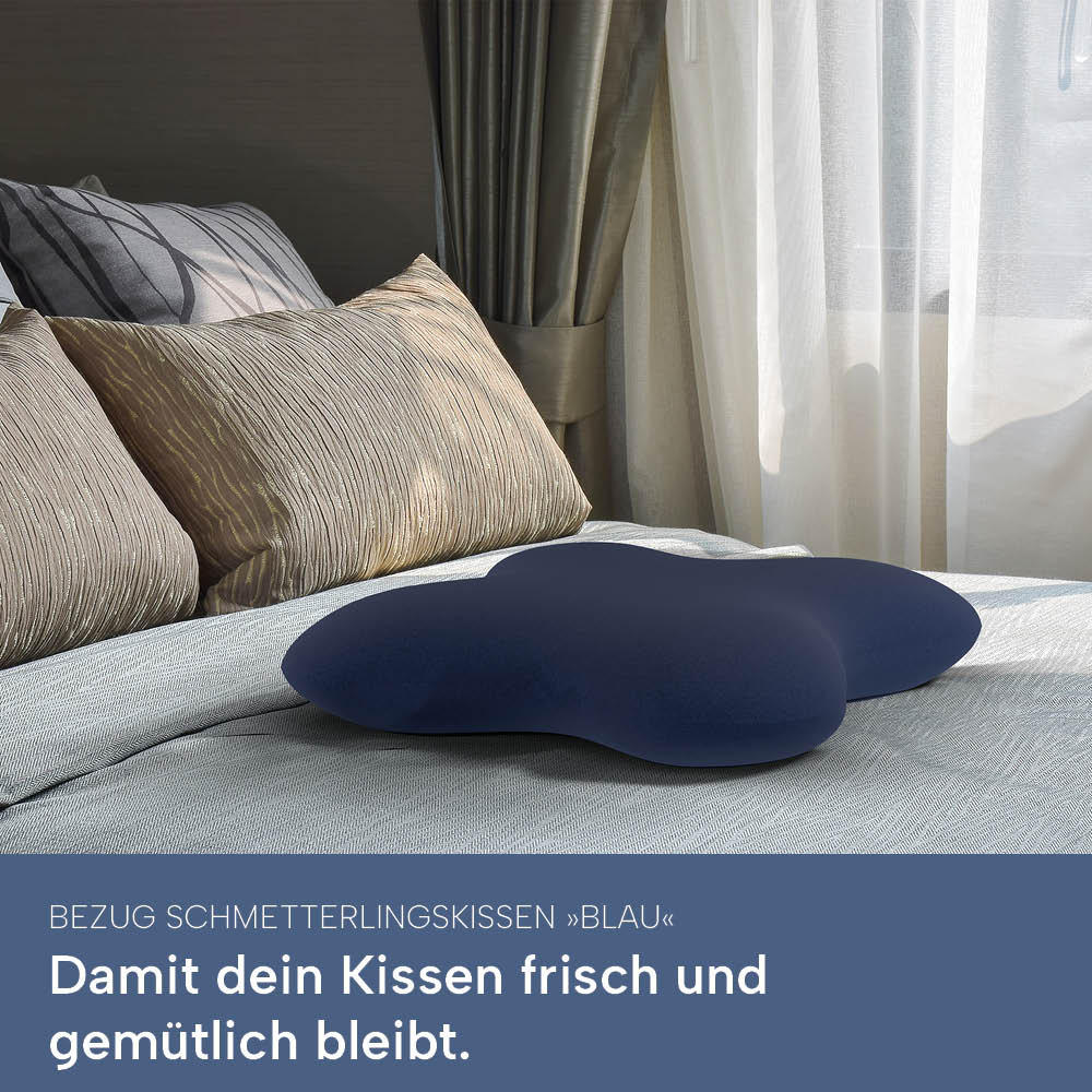 KISSENBEZUG für Schmetterlingskissen, DOPPELPACK Blau 56x48 cm - Blau, Textil (48/56cm) - casimum