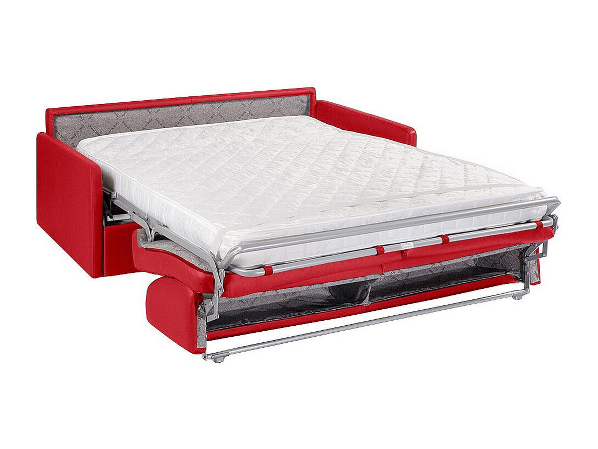 SCHLAFSOFA - 4 Personen - Kunstleder - Rot - - Rot, Leder (190/85/223cm) - Vente-Unique
