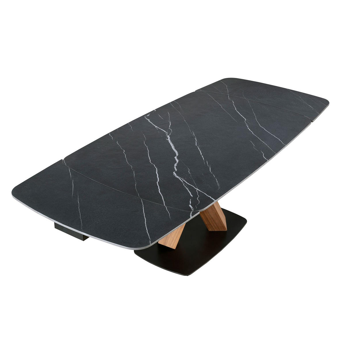 ESSTISCH oval Walnuss Schwarz 160/100/75 cm - Schwarz, Holz/Stein (100/160/75cm) - ANGEL CERDA