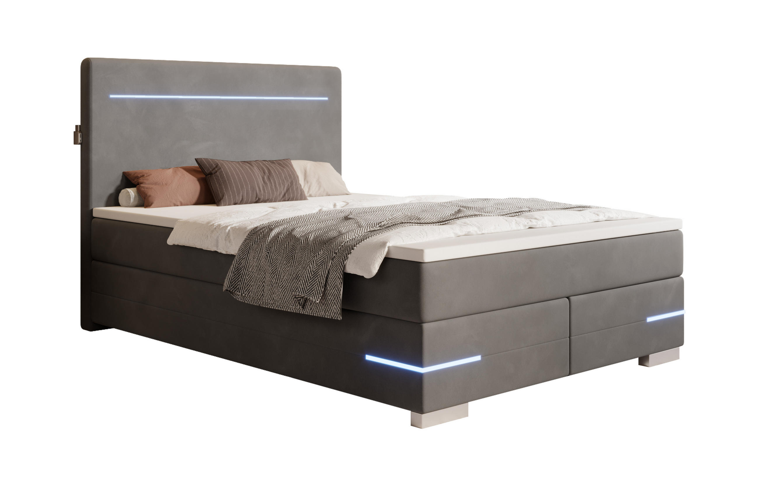wonello Boxbett Anthrazit 140x200 cm