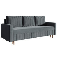 SCHLAFSOFA 215 cm Scandi, 3-seater, Bettkasten, Beine, Dunkelgrau - Dunkelgrau, Holz (215/94/90cm) - Emporius
