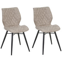 JÍDELNÍ ŽIDLE sada 2 ks čalounění Béžová Lisle - béžová, kov/textil (47/86/56cm) - Beliani