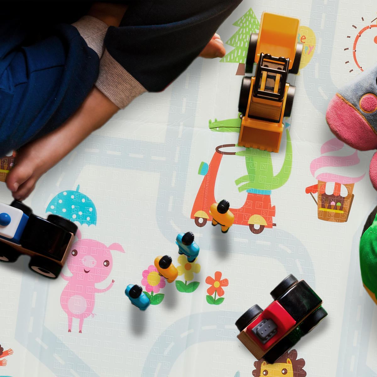 IGRALNA podloga - večbarvno, umetna masa/tekstil (195/175cm) - Relaxdays