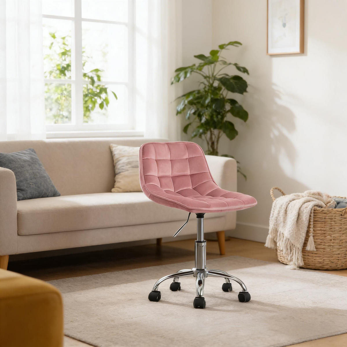 BÜROSTUHL Rosa 43/50/67,5 cm - Pink, Metall (43/67.5/43cm) - PANGIVO