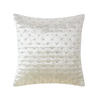 KISSENHÜLLE Pannesamt bestickt 40/40 cm - Creme, Textil (40/40cm) - Homescapes
