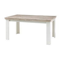 ESSTISCH Pinie weiß, Oslo Pinie Landhaus, Küchentisch, 160 x 90 cm - Weiß/Pinienfarben, Holzwerkstoff (160/90/76cm) - Furn.Design