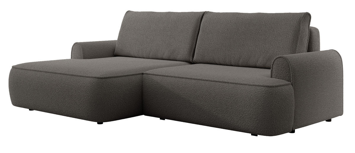 ECKSOFA 250 cm Mareno mit Bettkasten, Schlaffunktion, Links, Dunkelgrau - Dunkelgrau, Holz (250/146cm) - Emporius