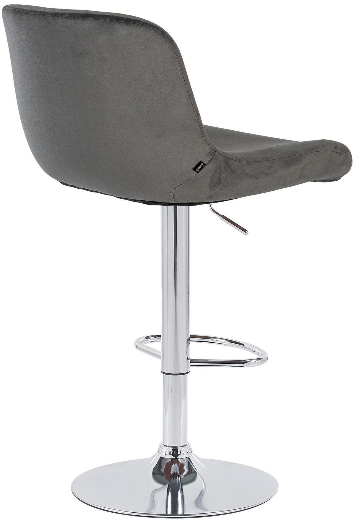BARHOCKER 2er Set Salomon Chrom Samt dunkelgrau - Chromfarben/Dunkelgrau, Textil/Metall (50/106/52cm) - TPFLiving