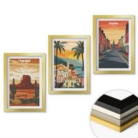 WANDBILDER 3er Set - 20x30 cm Goldrahmen - Landschaften natürlicher Städte - Goldfarben, Kunststoff (20/30cm) - ArtPrintCave