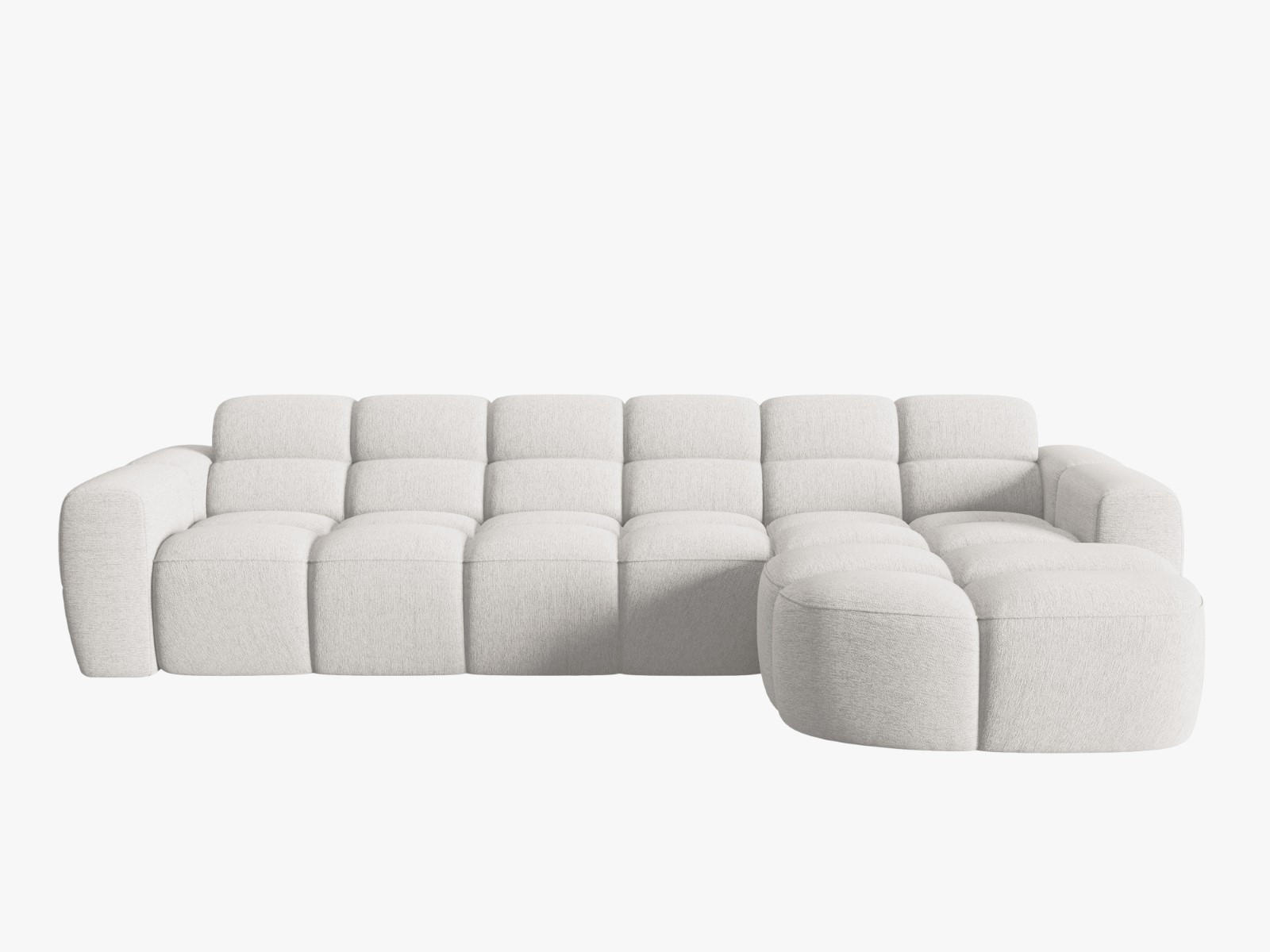 ECKSOFA rechts Lisa aus strukturiertem Stoff hellgrau 4 Sitzplätze - Hellgrau, Textil (170/310cm) - Micadoni