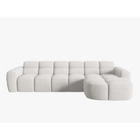 ECKSOFA rechts Lisa aus strukturiertem Stoff hellgrau 4 Sitzplätze - Hellgrau, Textil (170/310cm) - Micadoni