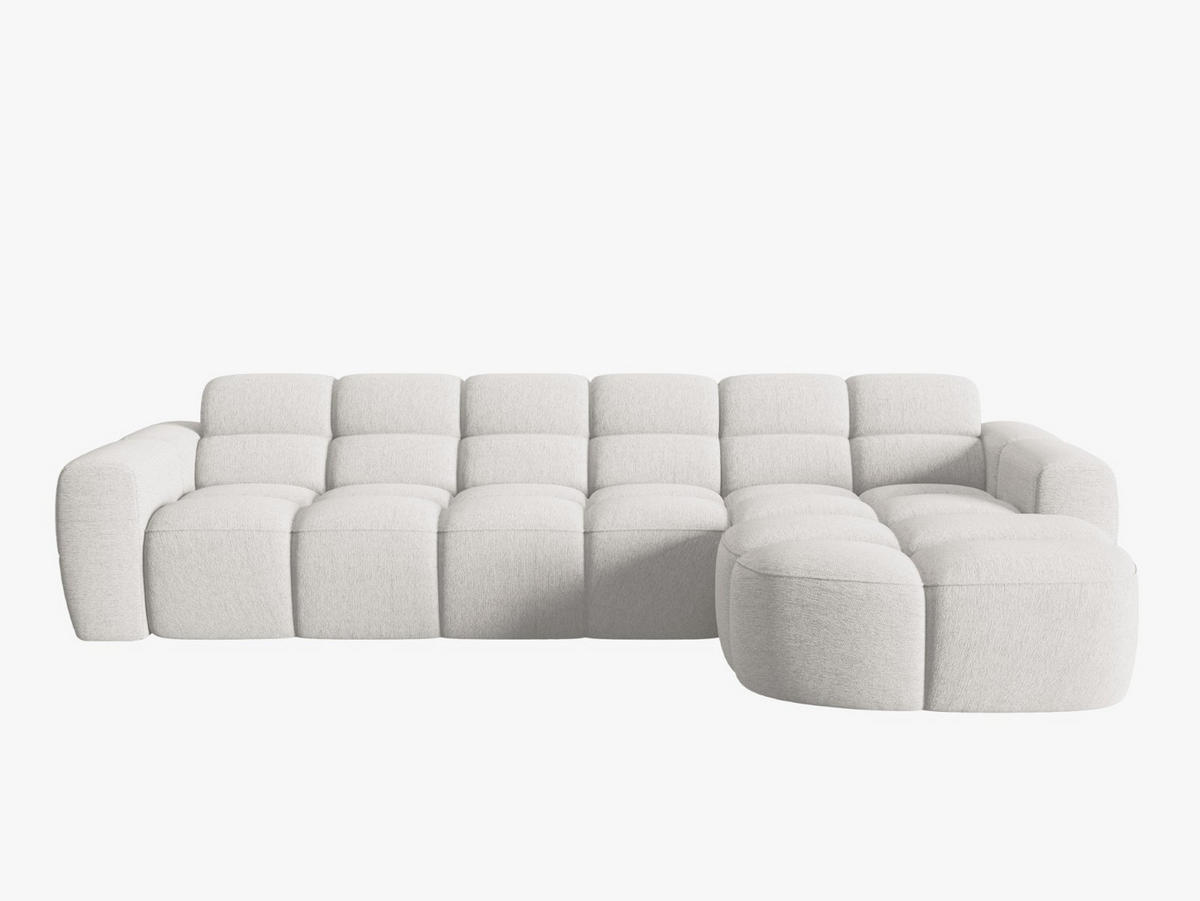 ECKSOFA rechts Lisa aus strukturiertem Stoff hellgrau 4 Sitzplätze - Hellgrau, Textil (170/310cm) - Micadoni