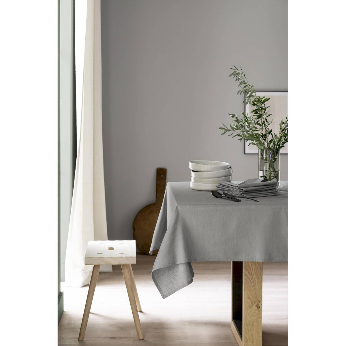 TISCHDECKE BASE - Grau, Textil (140/170/1.5cm) - Schöner Wohnen