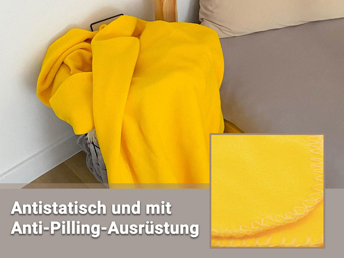 KUSCHELDECKE, 130x170 cm, 100% Polyester, Gelb - Gelb, Textil (130/170cm) - Zollner