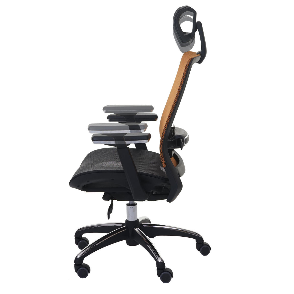 BÜROSTUHL Schwarz, Orange - Schwarz/Orange, Textil (63/124/68cm) - MCW
