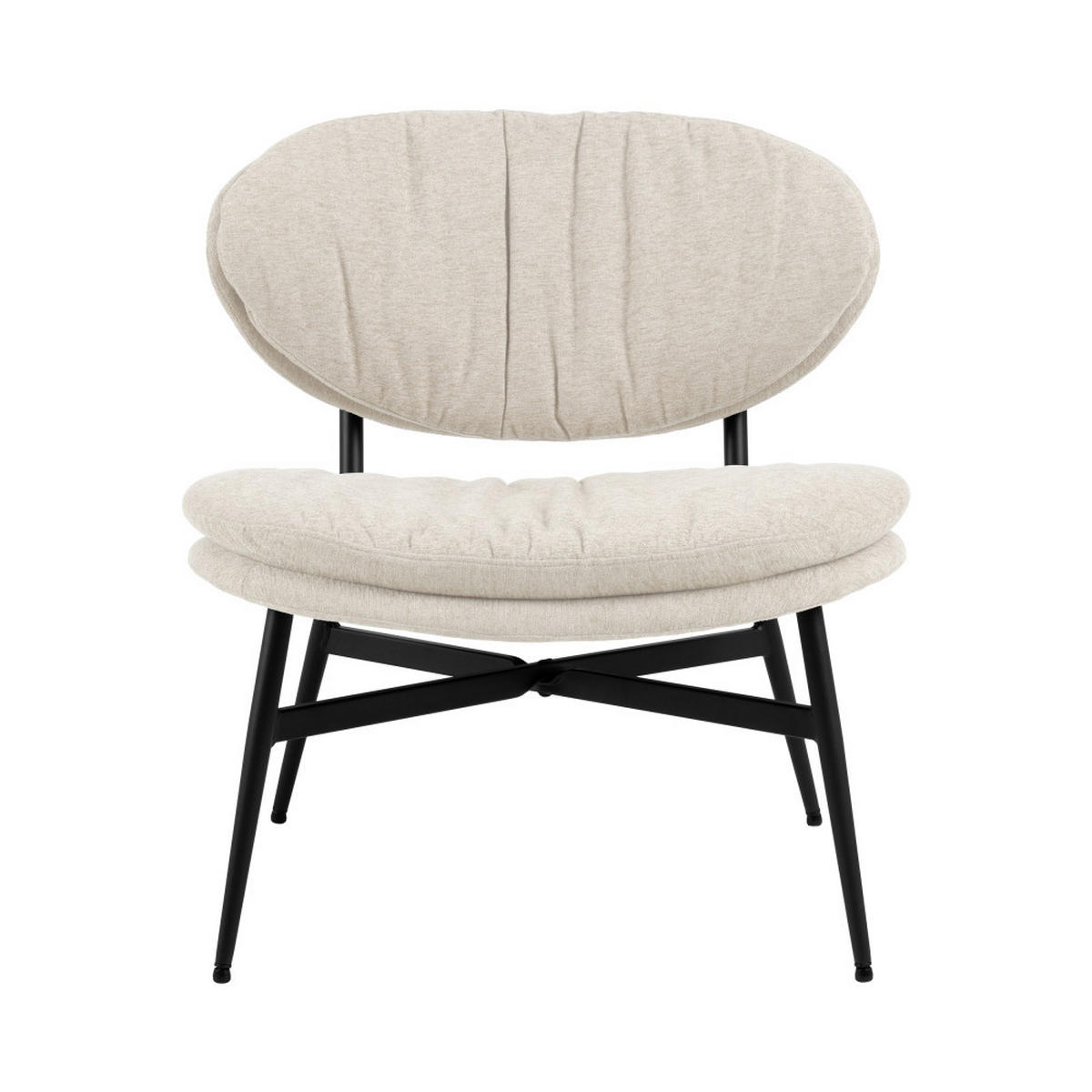 LEDER- und Metall-Liegesessel - Nubo - Ecru - Ecru, Textil (70/76/73cm) - Drawer