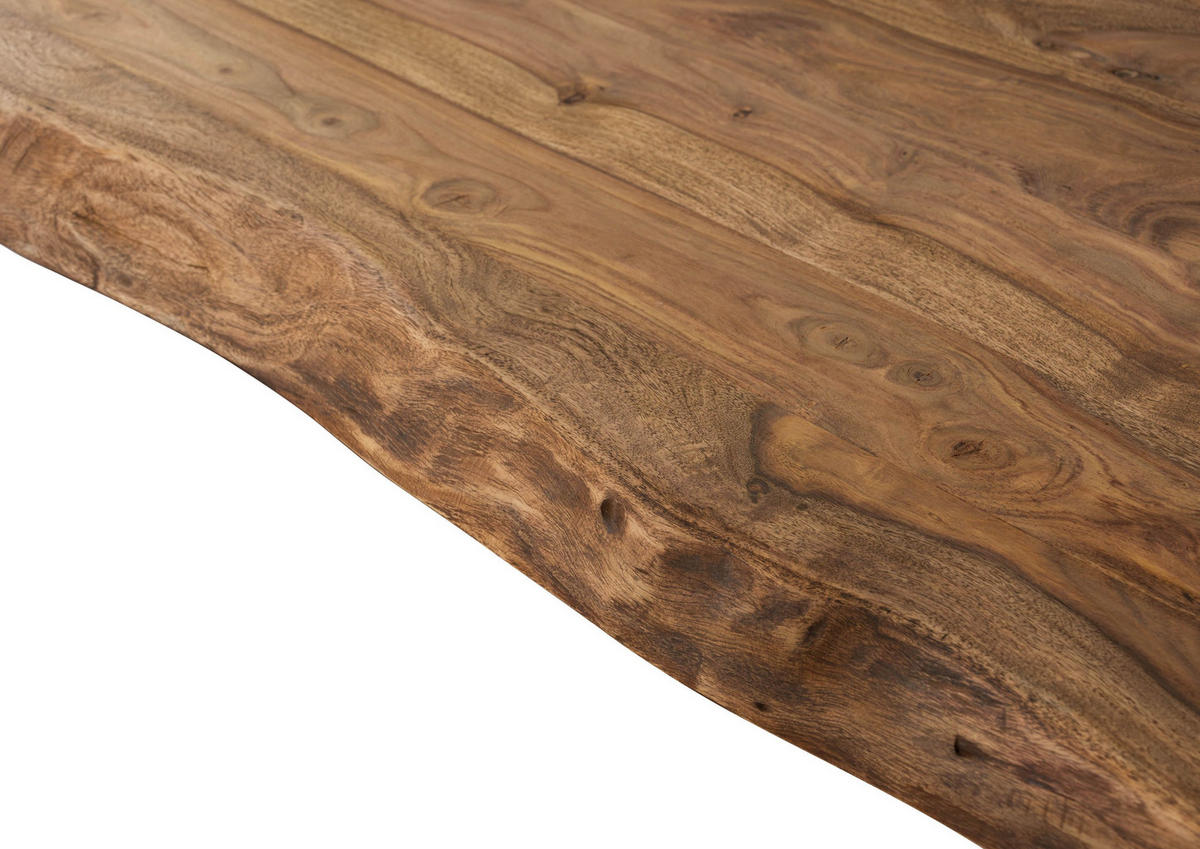 BAUMTISCH Sheesham 180x90x76 natur gebeizt / A-Gestell anthrazit matt FREEFORM 5 - Braun, Holz (90/180/76cm) - Massivmoebel24