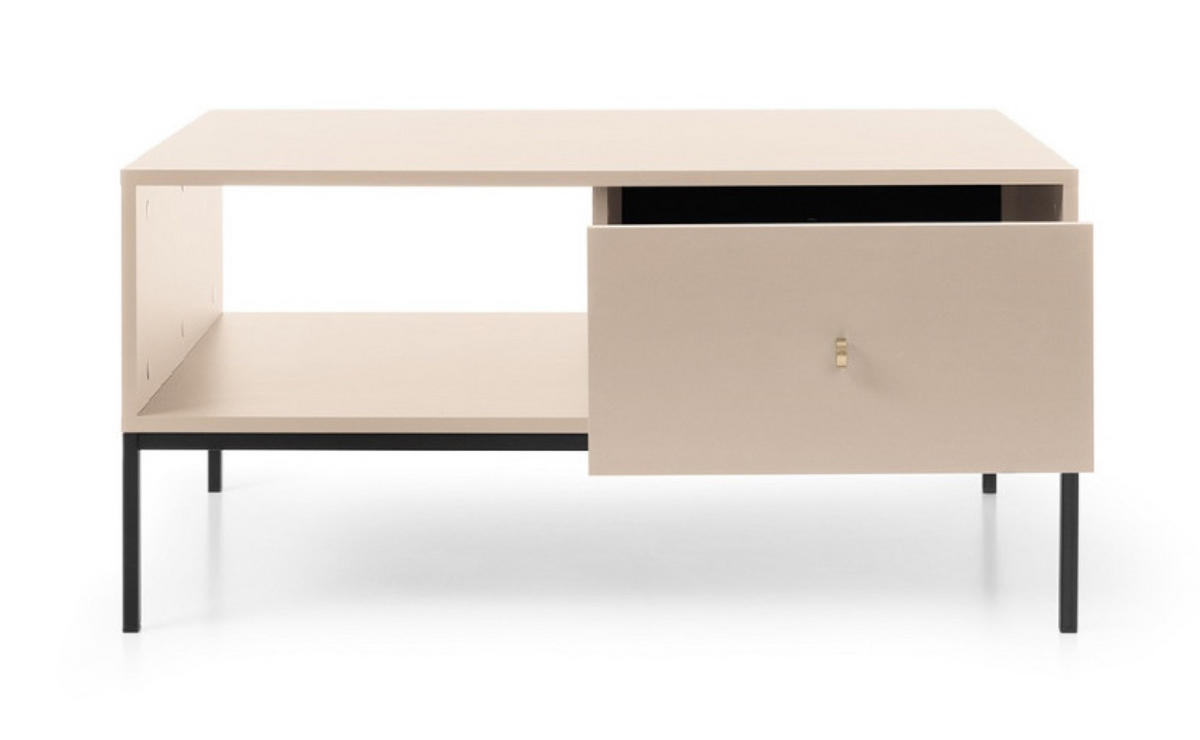 TISCH Beige MONAKO Mit Schwarzem Gestell Mit Metallgestell - Beige, Holzwerkstoff (1/68/46.2cm) - Sepro Meble