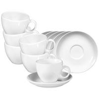 CAPPUCCINOTASSEN MIT UNTERTASSEN VIP. weiß 220 ml 6er Set - Weiß, Keramik (0.22L) - Seltmann Weiden