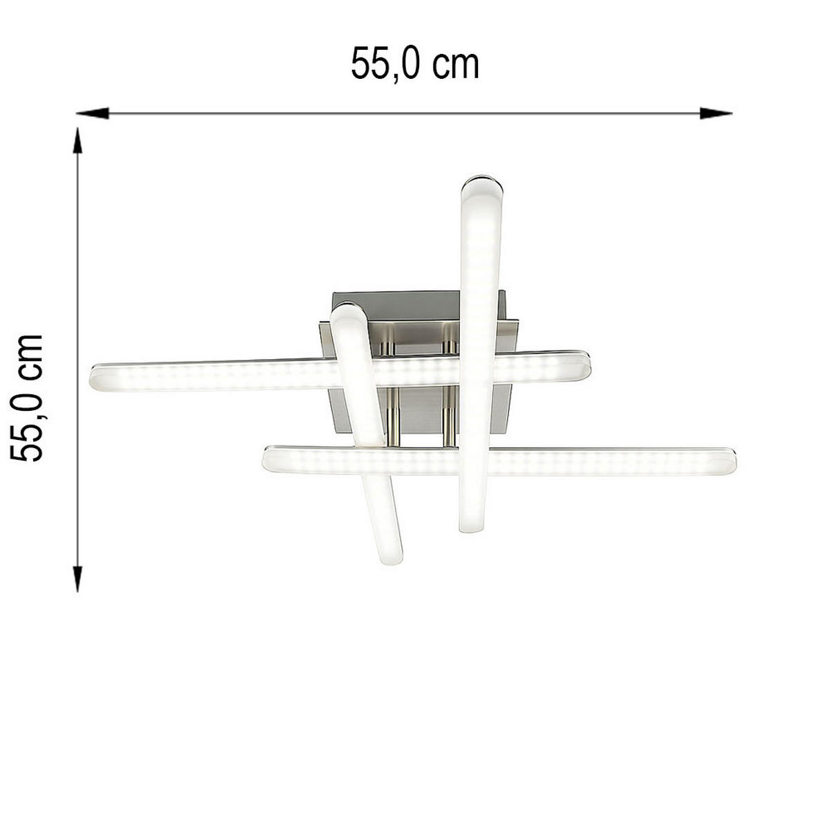 LED DECKENLEUCHTE Trentino Silber Metall - Silberfarben, Metall (55/55/11.5cm) - Globo Lighting