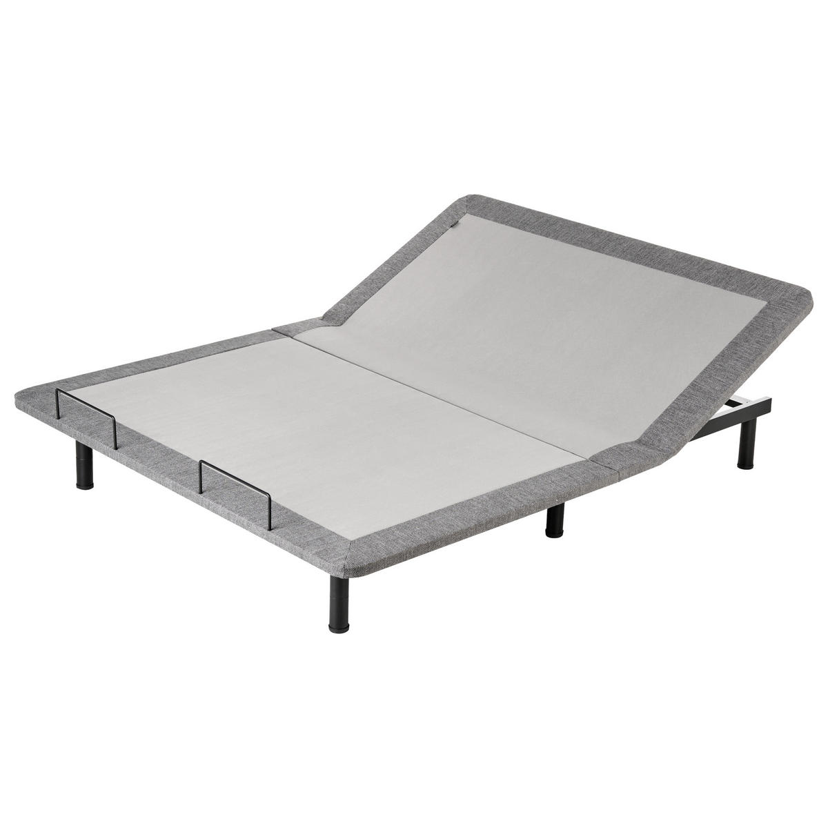 LATTENROST elektrisch verstellbar BRUNOY 160 x 200 cm Grau - Schwarz/Grau, Metall (160/200cm) - Beliani