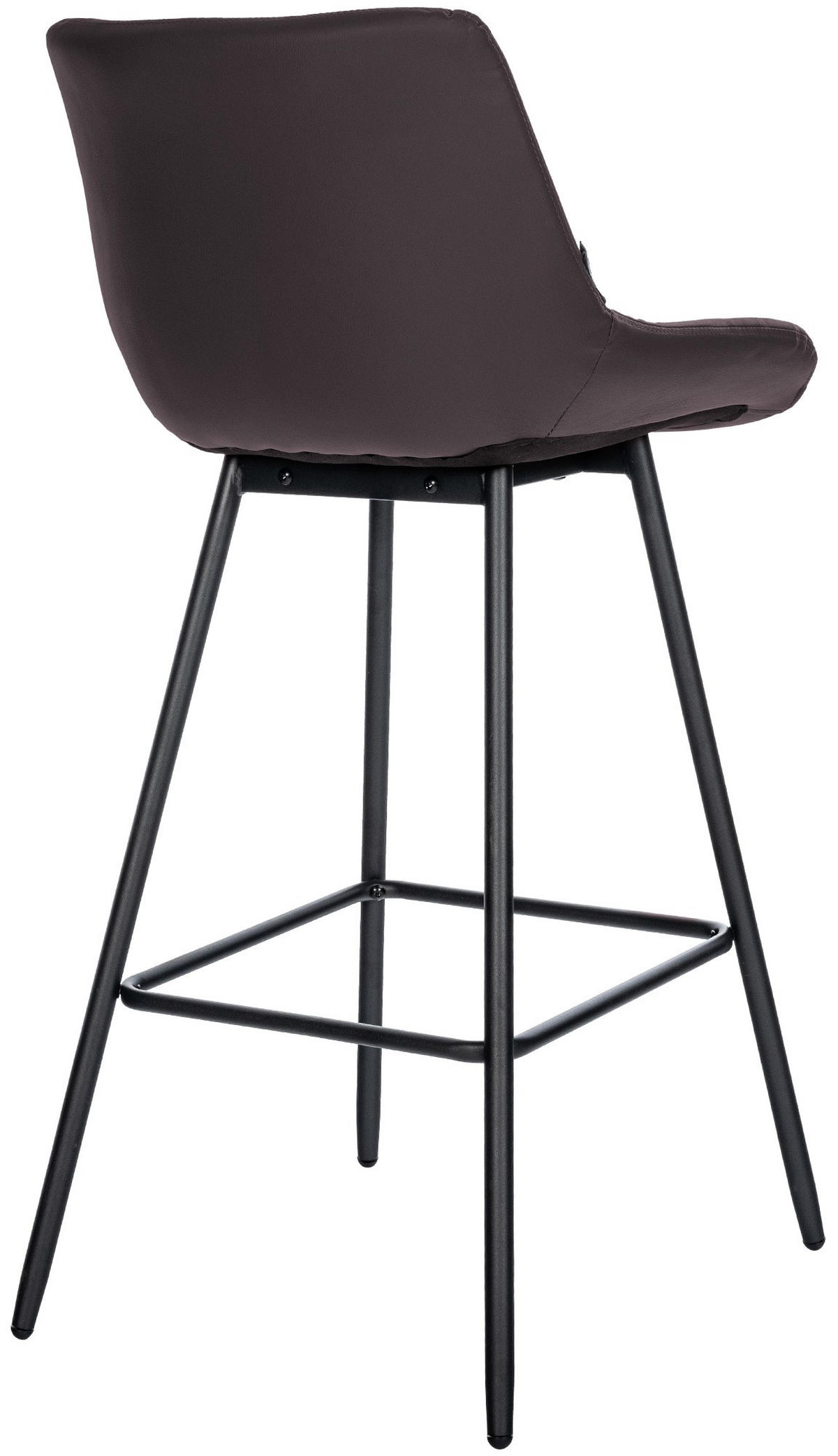 BARHOCKER Lederlook braun - Schwarz/Braun, Textil/Metall (49/104/56cm) - CLP