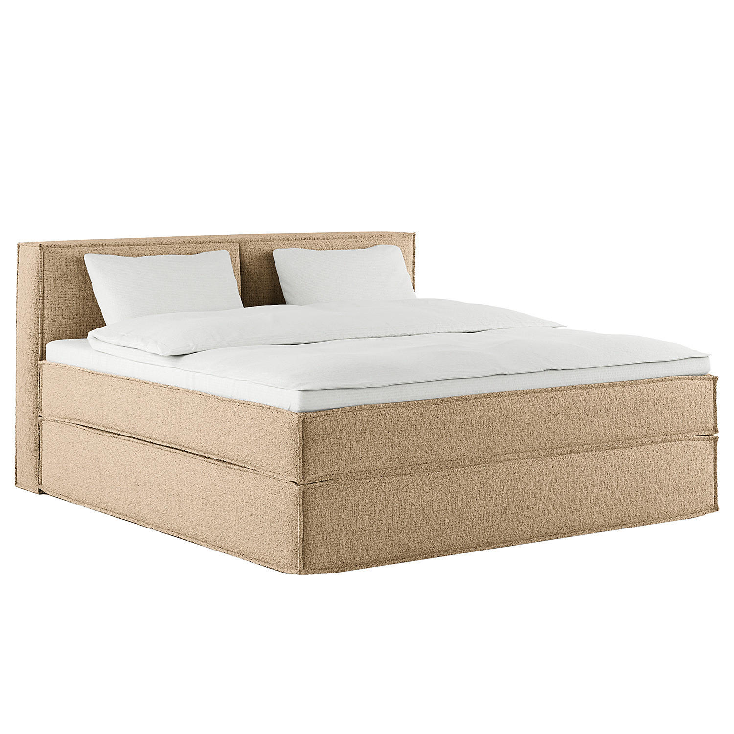 BOXSPRINGBETT mit Kopfteil - Premium - Beige, Textil (180/200cm) - home24